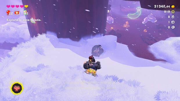 Donkey Kong Bananza - Ubicación del fósil Lirio de mar 09 en Estrato del glaciar