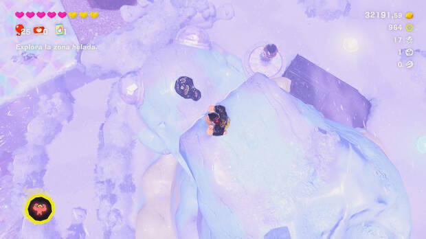 Donkey Kong Bananza - Ubicación del fósil Lirio de mar 18 en Estrato del glaciar