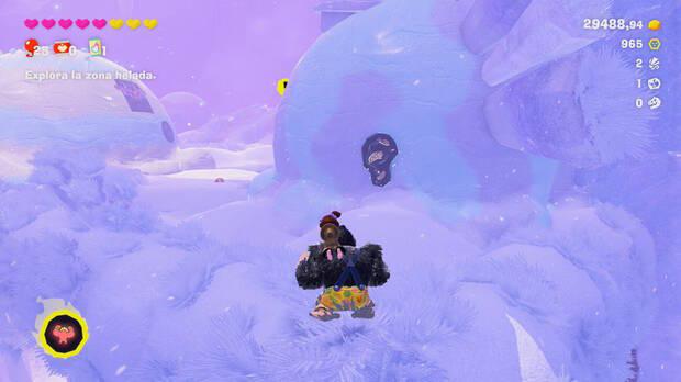 Donkey Kong Bananza - Ubicación del fósil Lirio de mar 19 en Estrato del glaciar