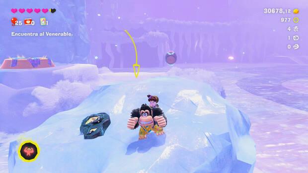 Donkey Kong Bananza - Ubicación del fósil Lirio de mar 21 en Estrato del glaciar