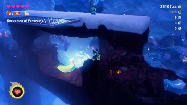 Donkey Kong Bananza - Ubicación del plátano 30 en Estrato del glaciar