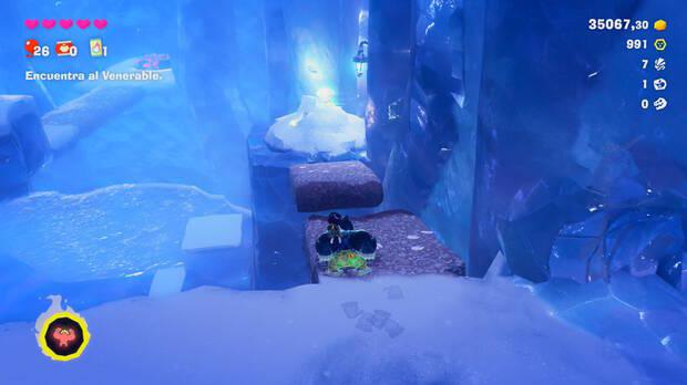 Donkey Kong Bananza - Ubicación del plátano 25 en Estrato del glaciar
