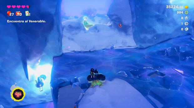 Donkey Kong Bananza - Ubicación del plátano 29 en Estrato del glaciar