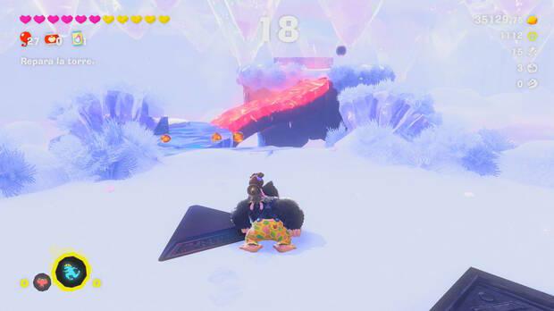 Donkey Kong Bananza - Ubicación del plátano 49 en Estrato del glaciar