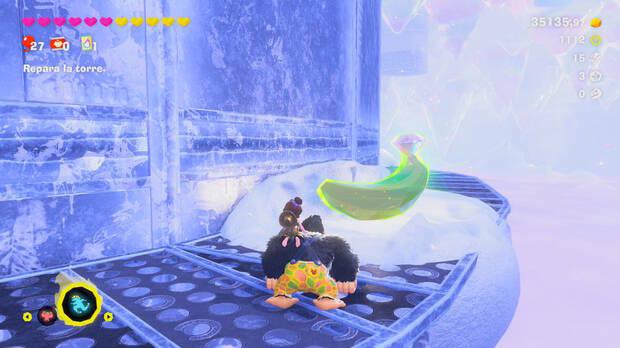 Donkey Kong Bananza - Ubicación del plátano 61 en Estrato del glaciar