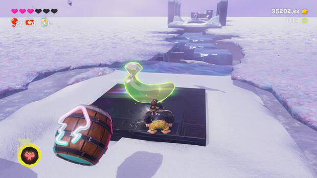Donkey Kong Bananza - Ubicación del plátano 55 en Estrato del glaciar