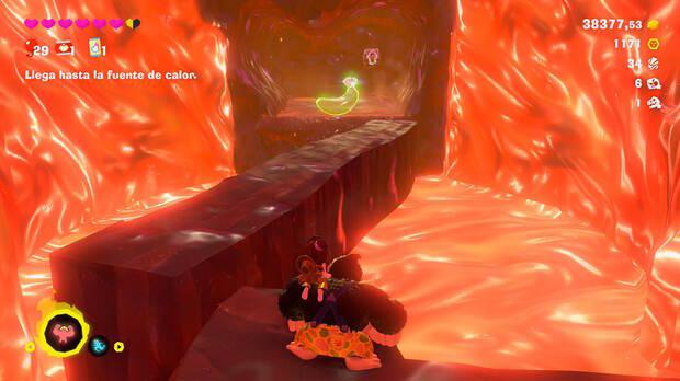 Donkey Kong Bananza - Ubicación del plátano 77 en Estrato del glaciar