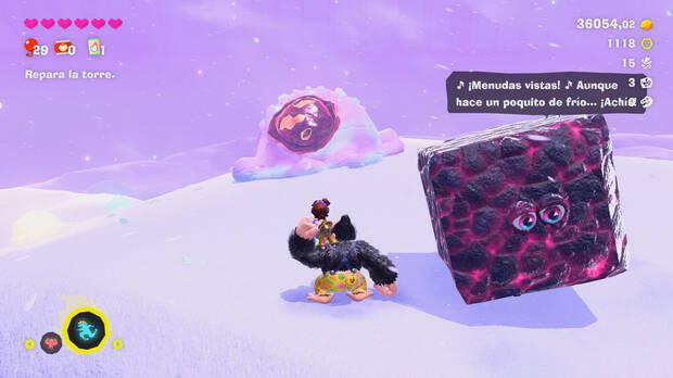 Donkey Kong Bananza - Ubicación del fósil insecto en ámbar 04 en Estrato del glaciar