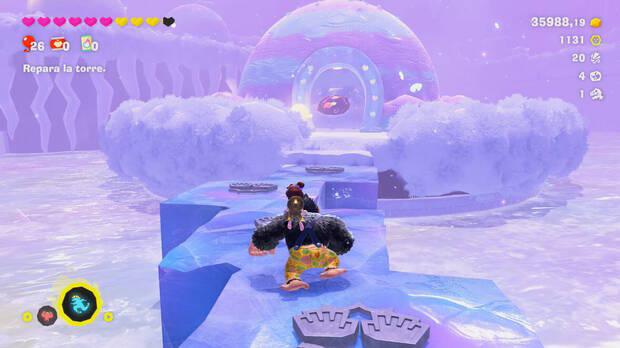 Donkey Kong Bananza - Ubicación del fósil insecto en ámbar 05 en Estrato del glaciar