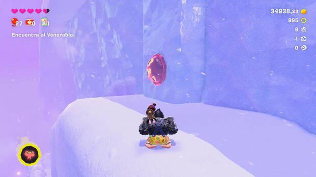 Donkey Kong Bananza - Ubicación del fósil insecto en ámbar 02 en Estrato del glaciar