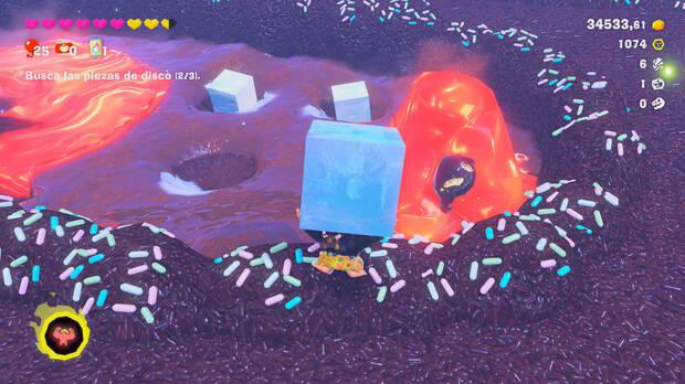 Donkey Kong Bananza - Ubicación del fósil Lirio de mar 40 en Estrato del glaciar