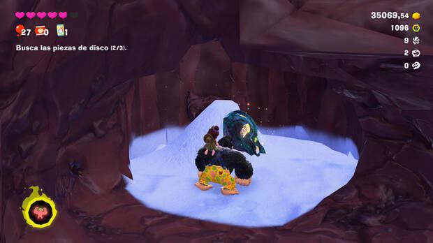 Donkey Kong Bananza - Ubicación del fósil Lirio de mar 43 en Estrato del glaciar