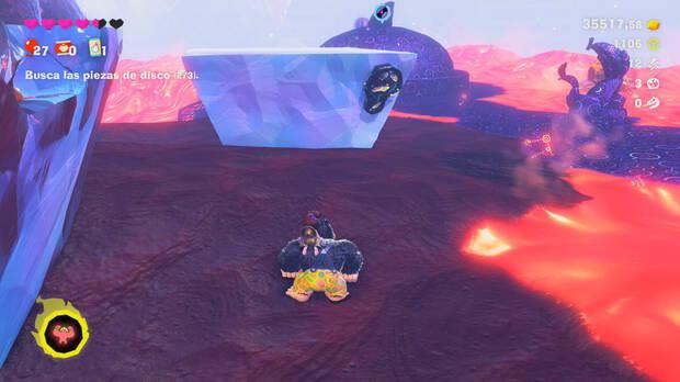 Donkey Kong Bananza - Ubicación del fósil Lirio de mar 46 en Estrato del glaciar