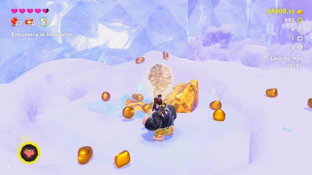 Donkey Kong Bananza - Ubicación del fósil Lirio de mar 25 en Estrato del glaciar
