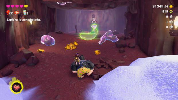 Donkey Kong Bananza - Ubicación del plátano 06 en Estrato del glaciar