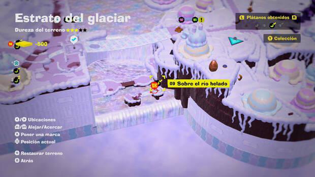 Donkey Kong Bananza - Localización en el mapa del plátano 09 en Estrato del glaciar