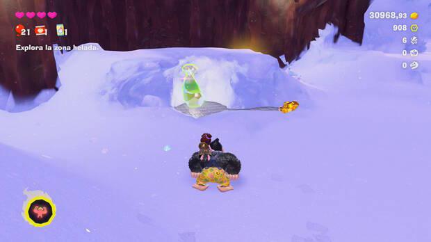 Donkey Kong Bananza - Ubicación del plátano 05 en Estrato del glaciar