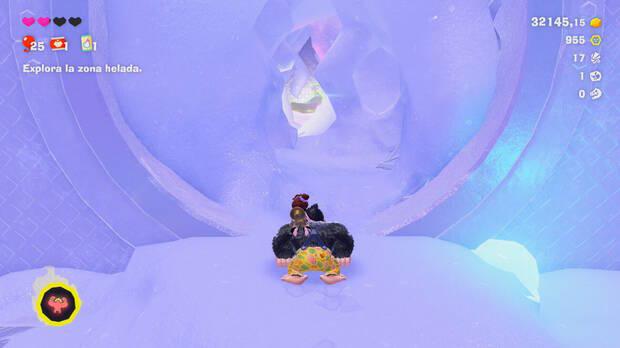 Donkey Kong Bananza - Ubicación del plátano 10 en Estrato del glaciar