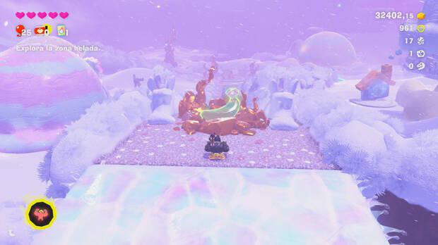 Donkey Kong Bananza - Ubicación del plátano 11 en Estrato del glaciar