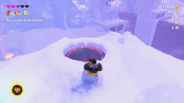 Donkey Kong Bananza - Ubicación del plátano 15 en Estrato del glaciar