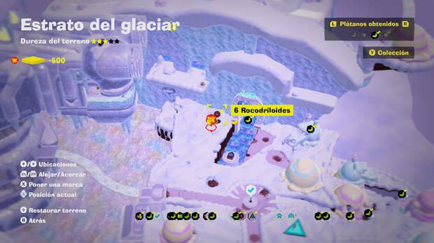 Donkey Kong Bananza - Localización en el mapa del plátano 15 en Estrato del glaciar