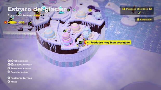 Donkey Kong Bananza - Localización en el mapa del plátano 21 en Estrato del glaciar