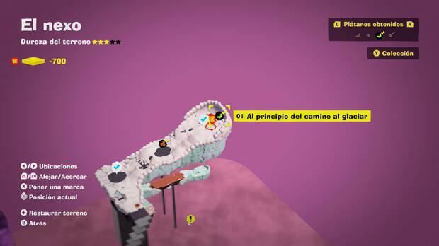 Donkey Kong Bananza - Localización en el mapa del plátano 01 en El nexo