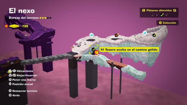 Donkey Kong Bananza - Localización en el mapa del plátano 03 en El nexo