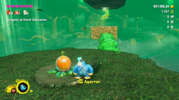 Donkey Kong Bananza - Ubicación del plátano 05 en Estrato del bosque
