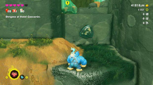 Donkey Kong Bananza - Ubicación del fósil castor 01 en Estrato del bosque