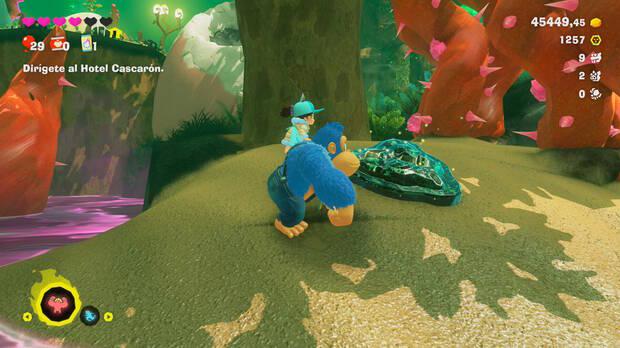 Donkey Kong Bananza - Ubicación del fósil Castor 10 en Estrato del bosque