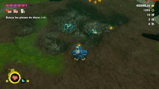 Donkey Kong Bananza - Ubicación del fósil Castor 22 y 23 en Estrato del bosque