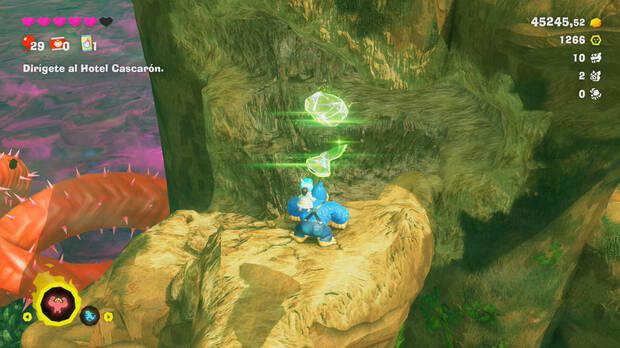 Donkey Kong Bananza - Ubicación del plátano 16 en Estrato del bosque