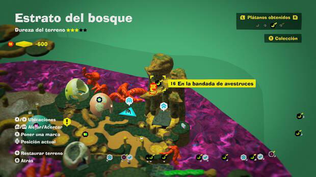 Donkey Kong Bananza - Localización en el mapa del plátano 16 en Estrato del bosque