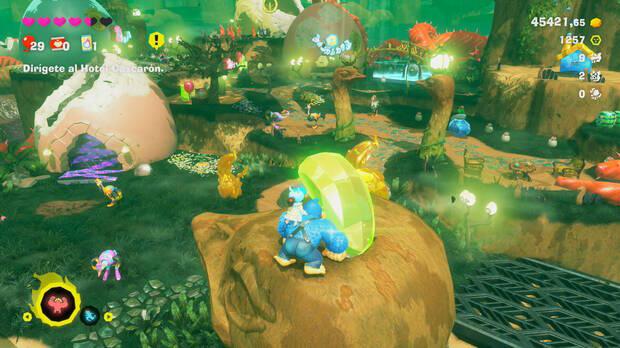Donkey Kong Bananza - Ubicación del plátano 10 en Estrato del bosque