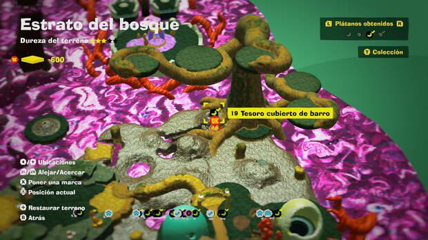 Donkey Kong Bananza - Localización en el mapa del plátano 19 en Estrato del bosque