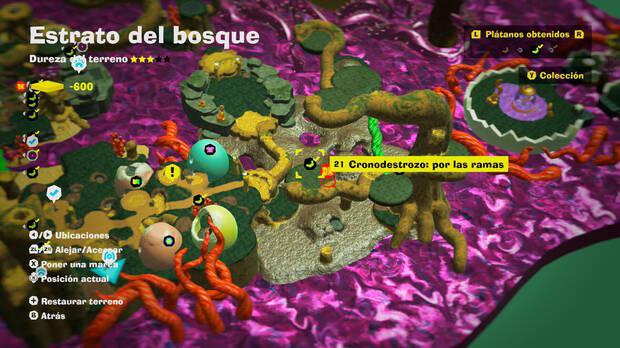 Donkey Kong Bananza - Localización en el mapa del plátano 21 en Estrato del bosque