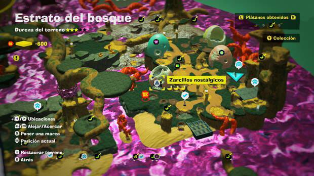 Donkey Kong Bananza - Localización en el mapa del plátano 11 en Estrato del bosque