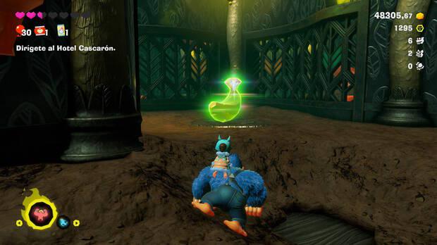 Donkey Kong Bananza - Ubicación del plátano 38 en Estrato del bosque