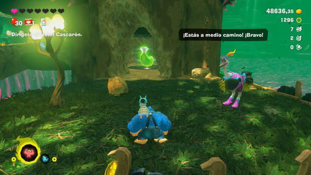 Donkey Kong Bananza - Ubicación del plátano 24 en Estrato del bosque