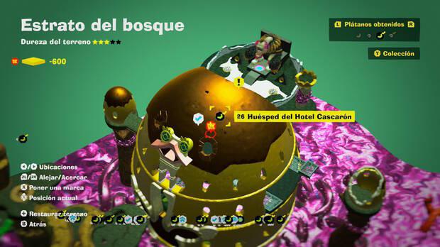 Donkey Kong Bananza - Localización en el mapa del plátano 26 en Estrato del bosque