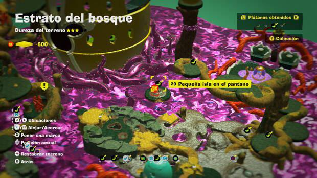 Donkey Kong Bananza - Localización en el mapa del plátano 20 en Estrato del bosque