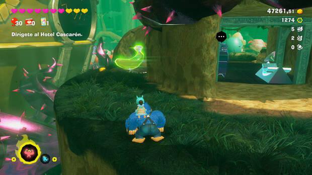 Donkey Kong Bananza - Ubicación del plátano 23 en Estrato del bosque