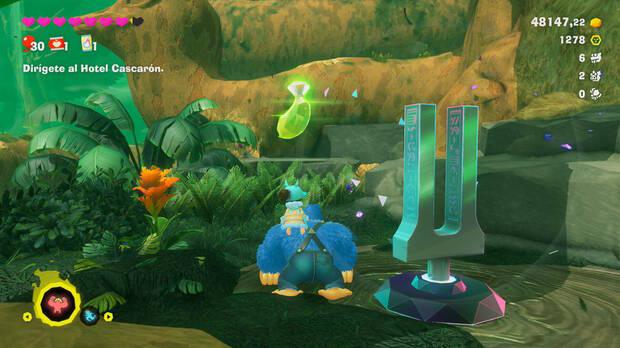 Donkey Kong Bananza - Ubicación del plátano 36 en Estrato del bosque