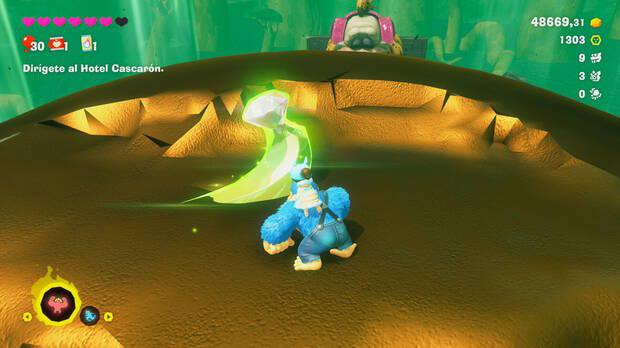 Donkey Kong Bananza - Ubicación del plátano 27 en Estrato del bosque
