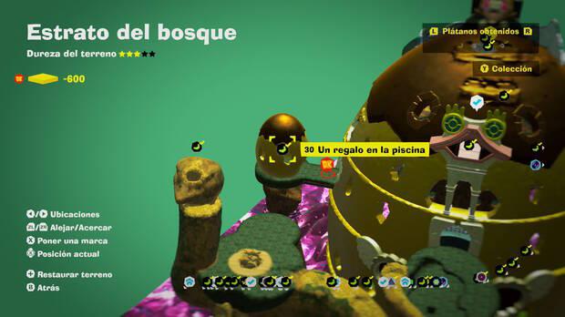 Donkey Kong Bananza - Localización en el mapa del plátano 30 en Estrato del bosque