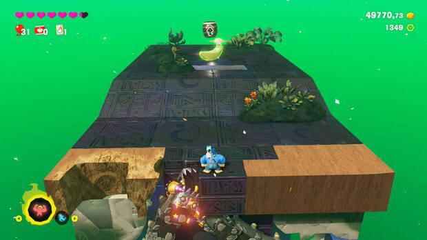 Donkey Kong Bananza - Ubicación del plátano 33 en Estrato del bosque