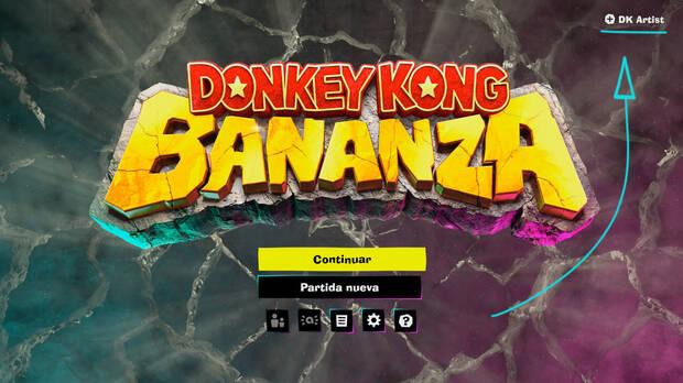 Donkey Kong Bananza - Botón para entrar en el modo DK Artist desde el menú inicial