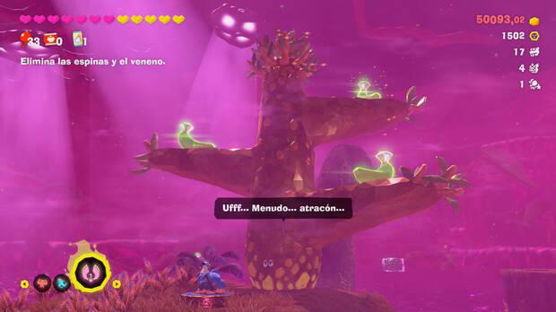 Donkey Kong Bananza - Ubicación del plátano 77 en Estrato del bosque