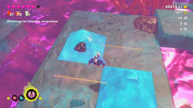 Donkey Kong Bananza - Ubicación del fósil Castor 37 en Estrato del bosque